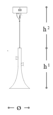 Lámpara colgante Baffo 725 Incanto Italamp - Dimensiones